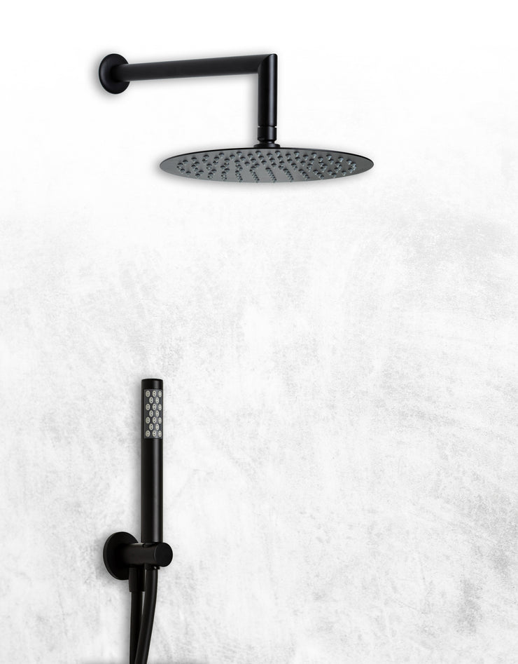 KIT DOCCIA TONDO DESIGN NERO OPACO