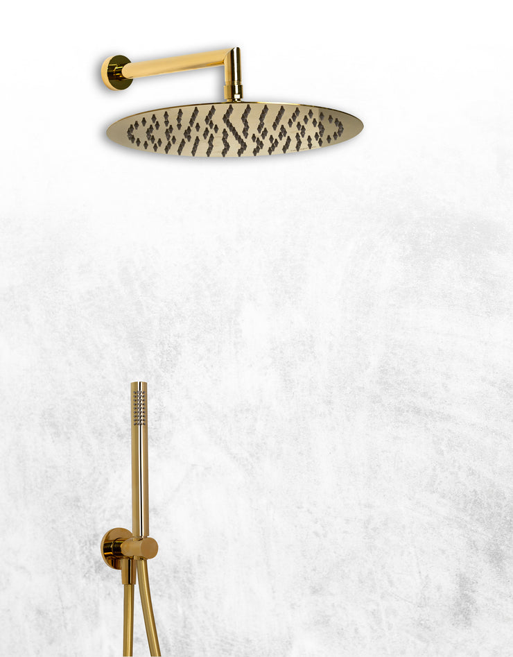 KIT DOCCIA TONDO DESIGN ORO LUCIDO
