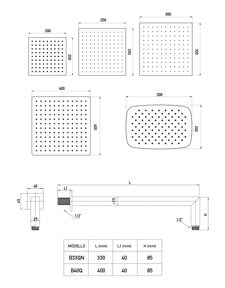 KIT DOCCIA QUADRO CROMATO