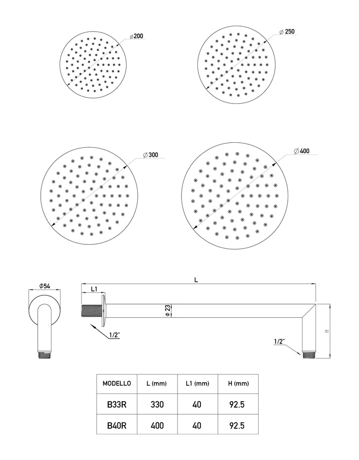 ROUND SHOWER KIT WHITE DESIGN 
